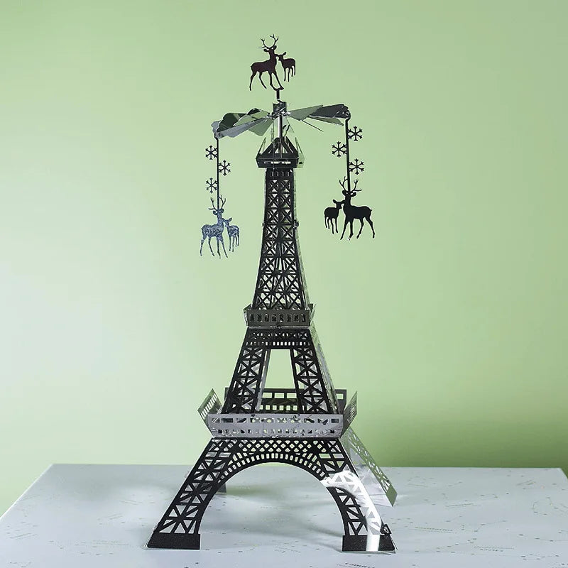 Eiffel Tower Rotating Candle Holder – Parisian light, gentle motion, timeless romance