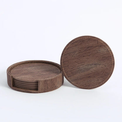 Wood Grain Leather Coaster Set – Quiet texture, simple warmth for everyday moments
