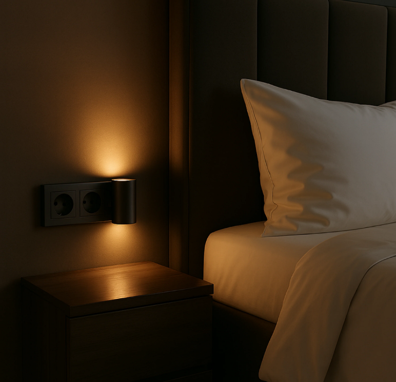 Cylindrical Plug-In LED Night Light - Soft ambient glow for calm, cozy evenings