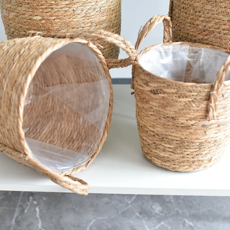 Nordic Straw Storage Basket – Gentle form, natural calm for green spaces