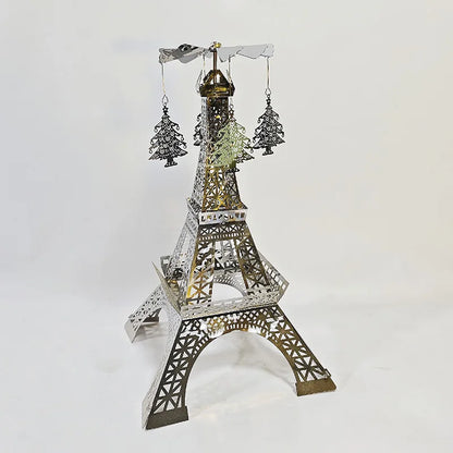 Eiffel Tower Rotating Candle Holder – Parisian light, gentle motion, timeless romance
