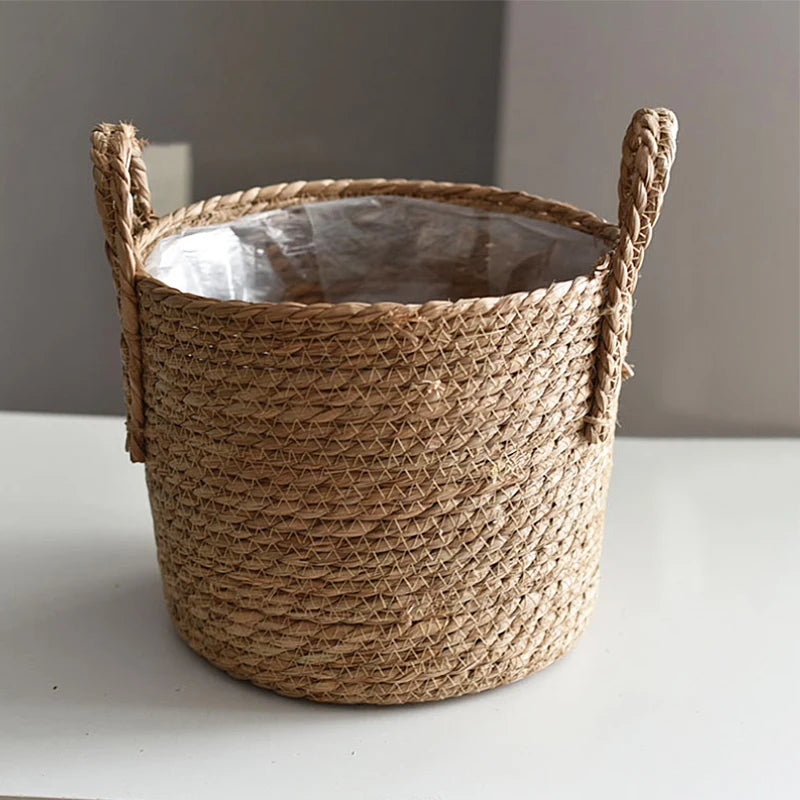 Nordic Straw Storage Basket – Gentle form, natural calm for green spaces