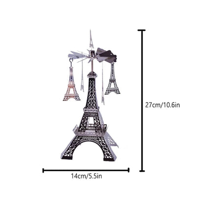 Eiffel Tower Rotating Candle Holder – Parisian light, gentle motion, timeless romance