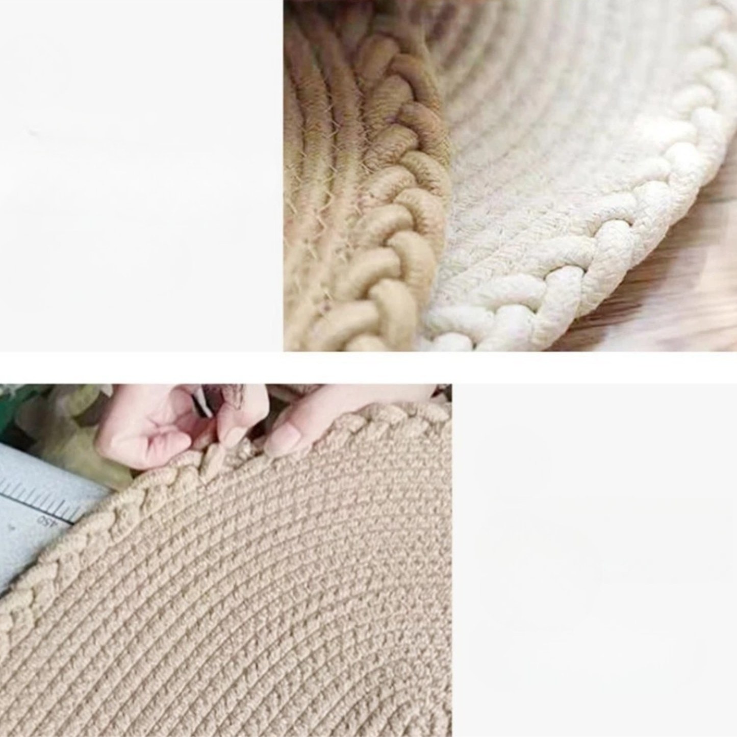 Hand-Woven Jute & Cotton Floor Mat – Natural texture, quiet simplicity for every room